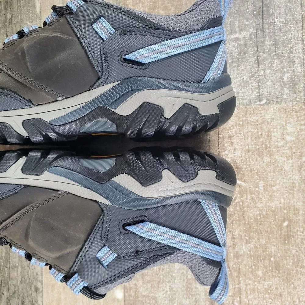 Keen Ridge Flex Womens Hiking Shoes Sz 9 Steel Gray Hydrangea Waterproof Sneaker